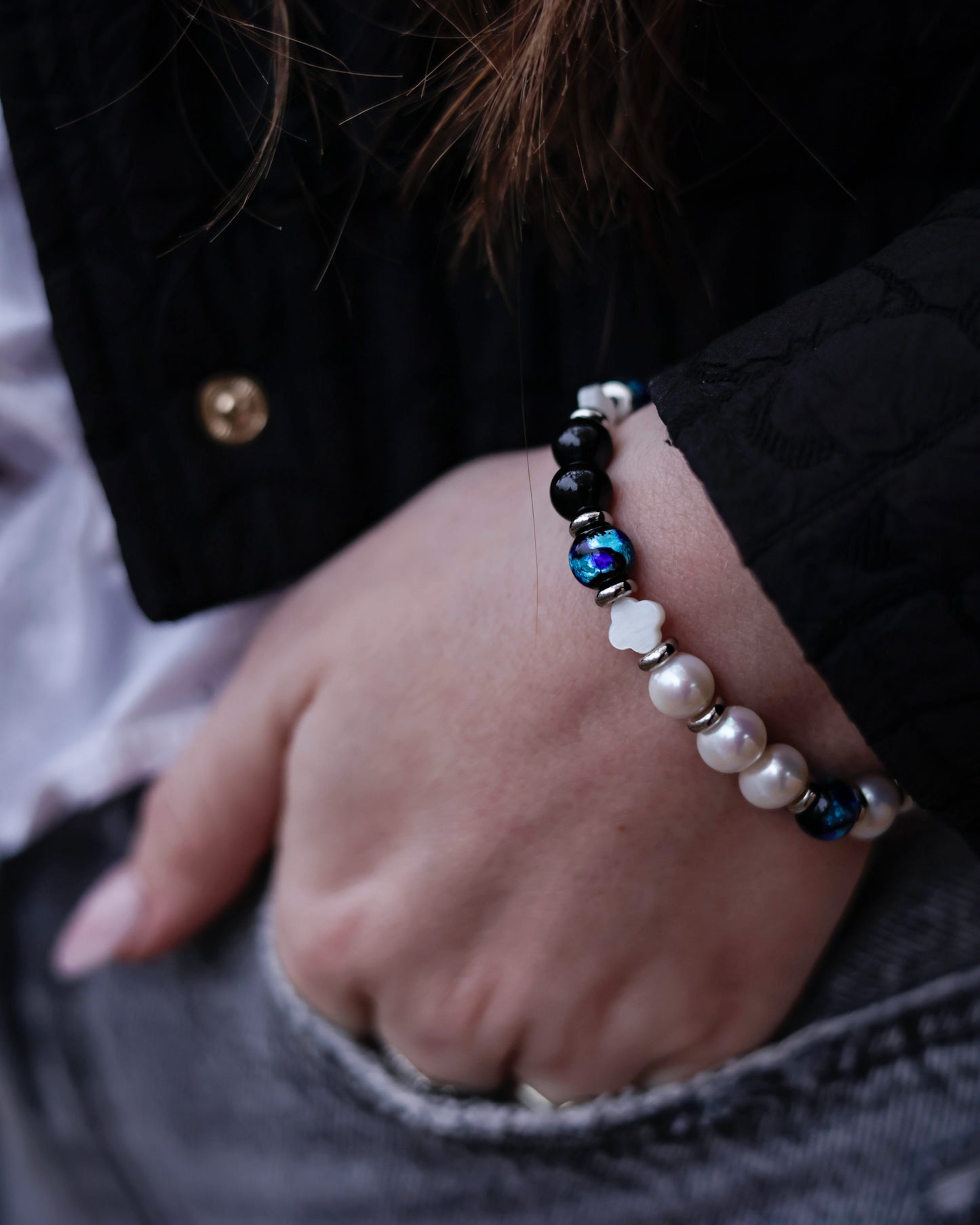 BRACELET LINE JOLIET SAPHIR HOTARU - Paris Pearl